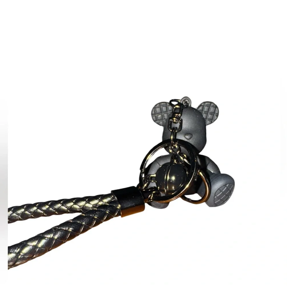 Bear Charm Black With Braided Rope For Gifts,Bags, Backpacks, And Satchels NWT - Picture 3 of 7